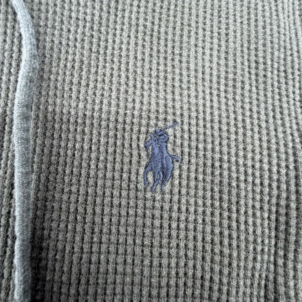 Polo Ralph Lauren Mens Green Waffle Knit Thermal Hoodie Large* Pony Logo